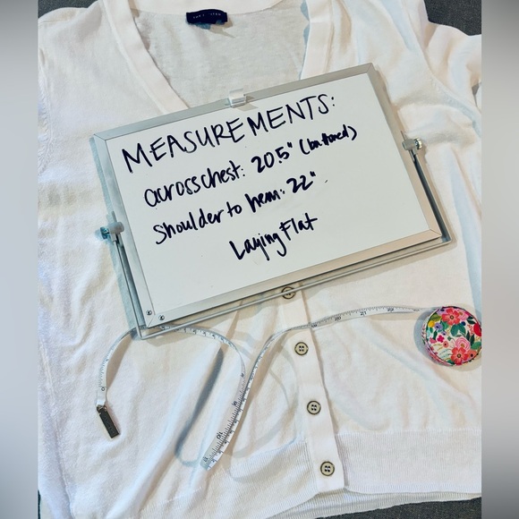 The Limited White 3/4 Sleeve Cardigan with Gold Button Detail - Picture 6 of 8